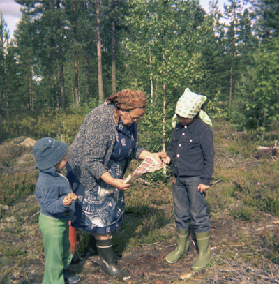 Irja, Kai-Tapio ja Anne Riiho sienestävät | Europeana