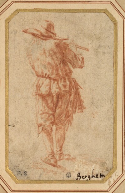 Flöte spielender Hirte, stehend in Rückenansicht Europeana