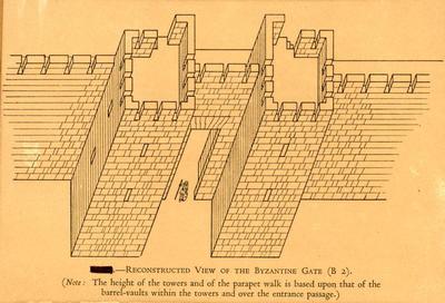 Reconstructed View Of The Byzantine Gate (B 2) (Note: The Height Of The ...