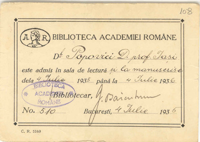 Legacy badminton Overcast &#091;Permis de intrare la&#093; Biblioteca Academiei Române | Europeana
