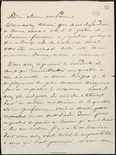 Lettre de Jean-Louis-Ernest Meissonier à un confrère, [s.d.] | Europeana