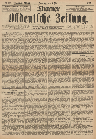 Thorner Ostdeutsche Zeitung. 1897, № 108 (9 Mai) - Zweites Blatt ...