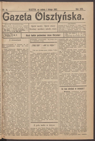 Gazeta Olsztyńska 1902 Nr 14 Europeana 8711