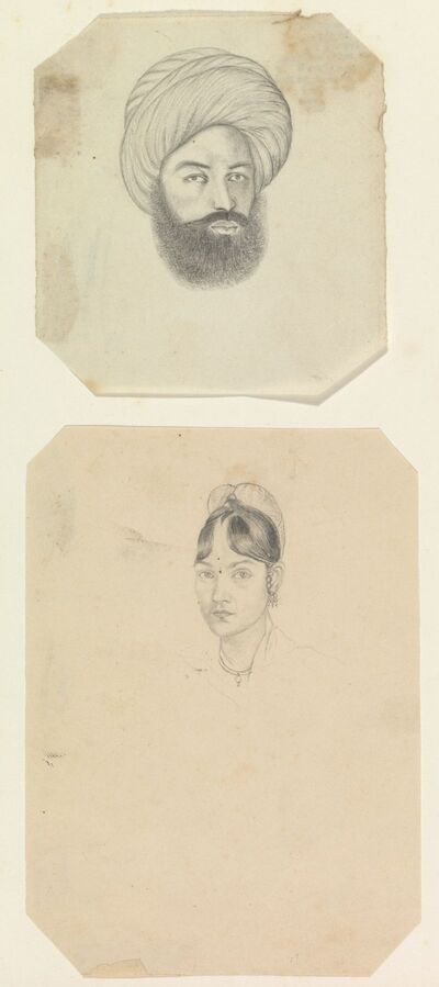 Portrait Heads Of A Turbanned Man (above), And A Woman With An Earring ...