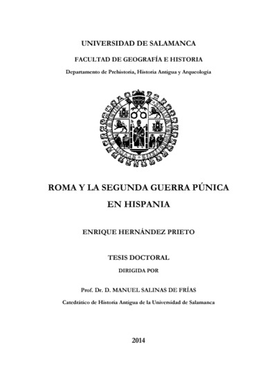 Resumen de tesis. Roma y la Segunda Guerra Púnica en Hispania | Europeana