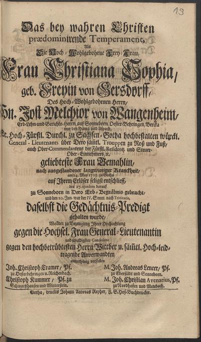 Das Bey Wahren Christen Pr dominirende Temperament Als Die Hoch 