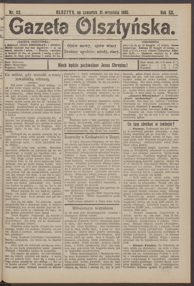 Gazeta Olsztyńska 1905 Nr 112 Europeana 9146