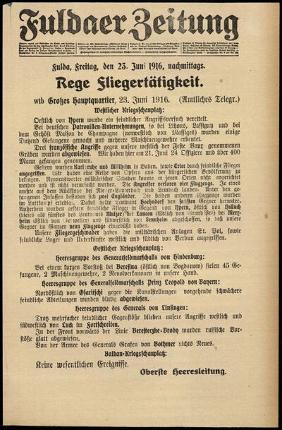 Ausgabe vom Freitag, den 23. Juni 1916. Europeana