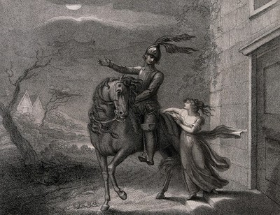 A Knight Bids Farewell To A Young Lady. Engraving By Harding After Lady 