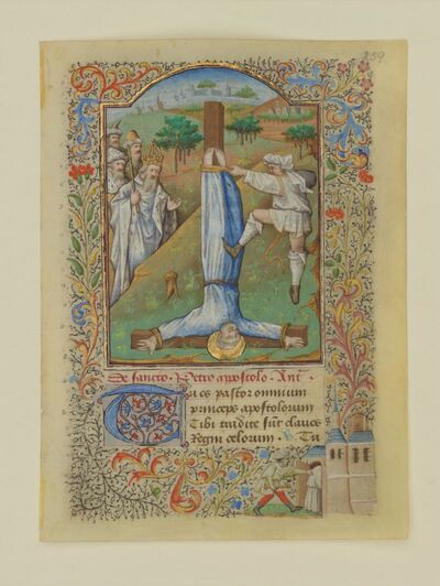 Crucifixion of St Peter from the Coëtivy Hours Europeana