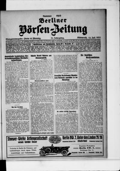 Berliner Börsenzeitung - 1925-07-15 | Europeana