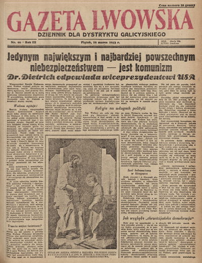 Gazeta Lwowska : Dziennik Dla Dystryktu Galicyjskiego. 1943, Nr 66 ...