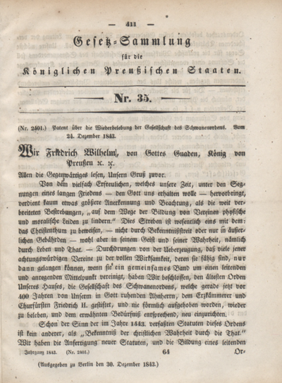 Gesetz-Sammlung Für Die Königlichen Preußischen Staaten. 1843, Nr. 35 ...