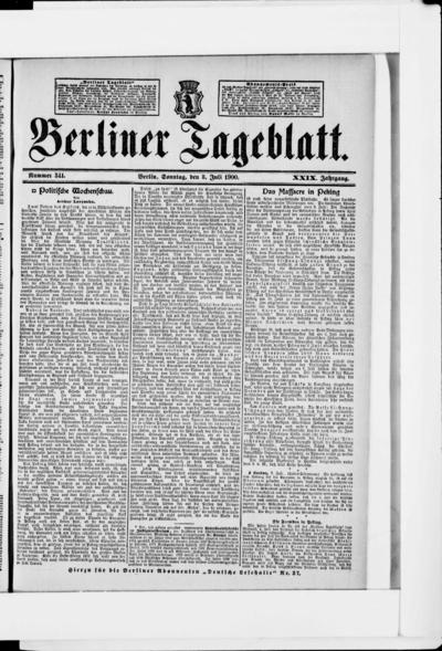 Berliner Tageblatt - 1900-07-08 | Europeana