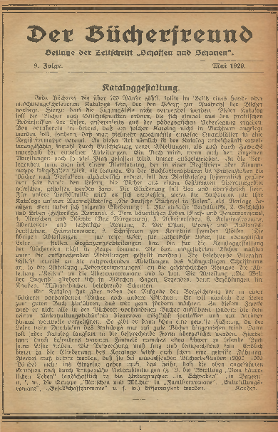 Der Bücherfreund, 1929, Folge 9 | Europeana