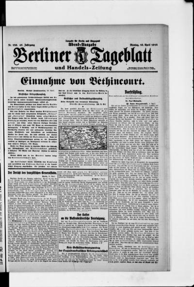 Berliner Tageblatt - 1916-04-10 | Europeana