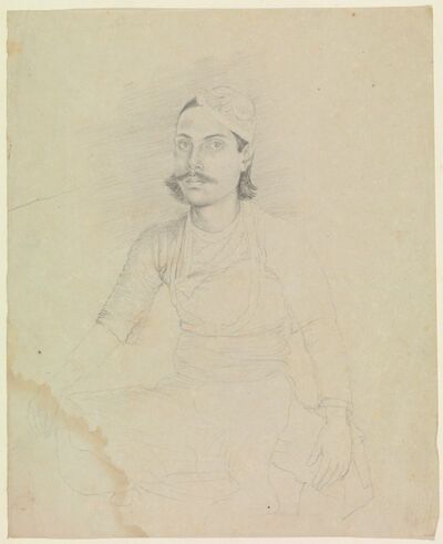 Portrait Of A Young Man Sitting Cross-legged, From The Mirza Birjis ...