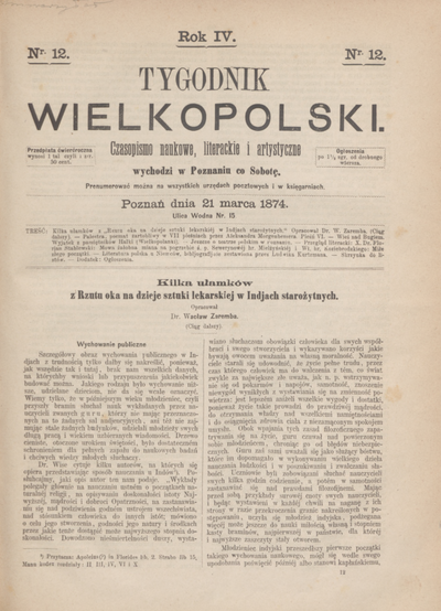 Tygodnik Wielkopolski : czasopismo naukowe, literackie i artystyczne. R ...