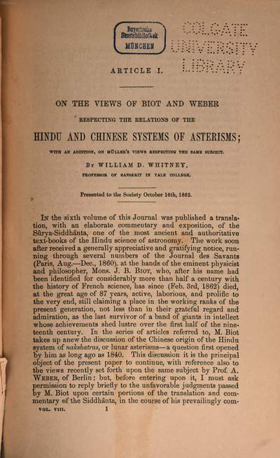 Journal of the American Oriental Society. 8, 8. 1866 | Europeana