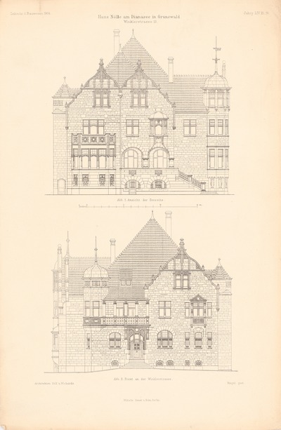 Haus Nölle am Dianasee, Berlin-Grunewald: Ansicht von der Seeseite ...