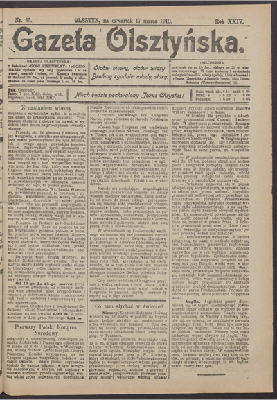 Gazeta Olsztyńska 1910 Nr 33 Europeana 7854