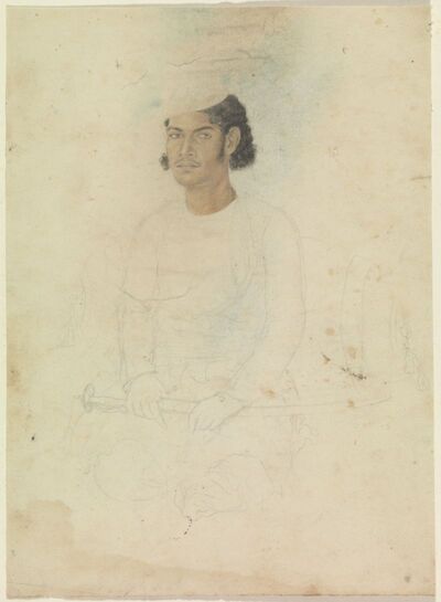 Portrait Of A Man Seated With A Sword, From The Mirza Birjis Qadr Album ...