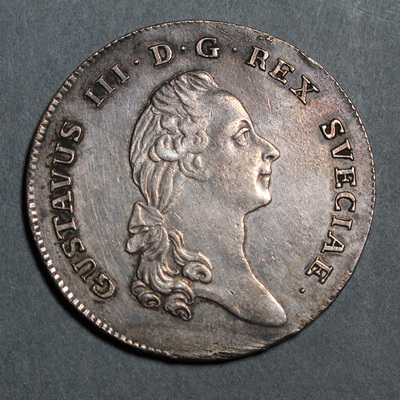 Mynt, 1 Riksdaler Silvermynt Typ III 1788, Gustav III | Europeana