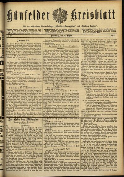 Ausgabe vom Donnerstag, den 29. August 1912. Europeana