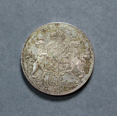 Mynt, 4 Riksdaler Silvermynt 1862, Karl XV | Europeana