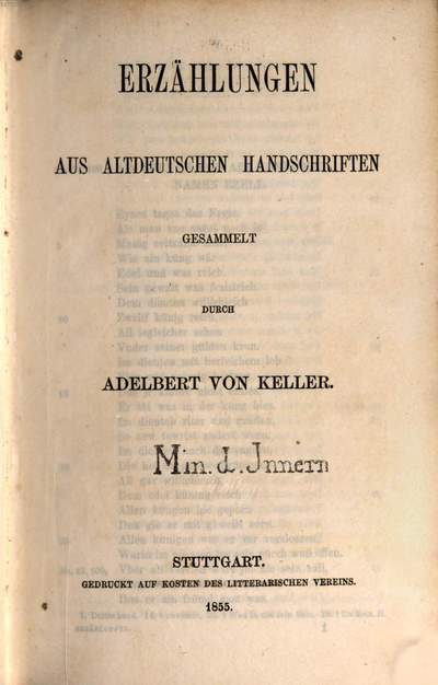 Erzählungen Aus Altdeutschen Handschriften | Europeana