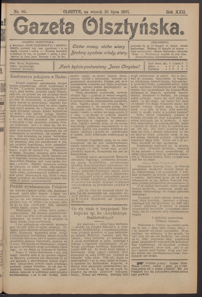 Gazeta Olsztyńska 1907 Nr 86 Europeana 5966