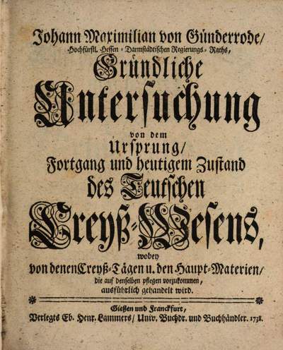 Johann Maximilian Von Günderrode, Hochfürstl. Hessen-Darmstädtischen ...