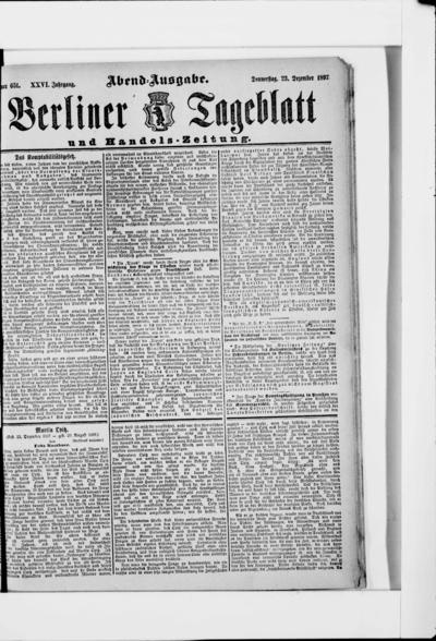 Berliner Tageblatt - 1897-12-23 | Europeana