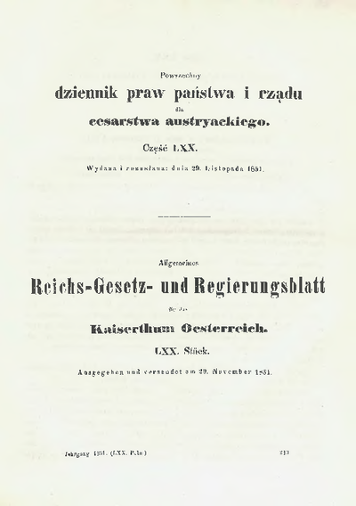 Powszechny Dziennik Praw Państwa i Rządu dla Cesarstwa Austryackiego ...