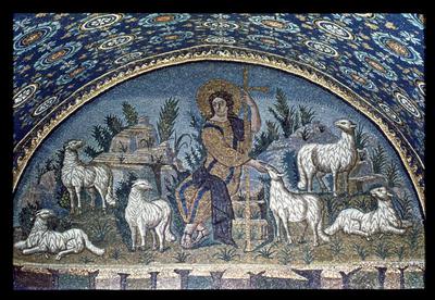 christ as the good shepherd mosaic