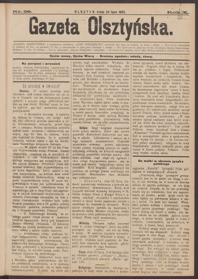 Gazeta Olsztyńska 1895 Nr 59 Europeana 9245