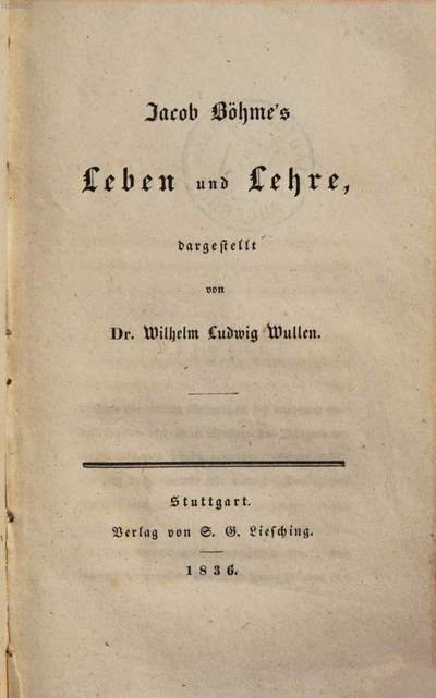 Jacob Böhme's Leben Und Lehre | Europeana