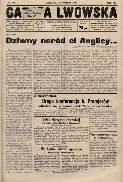 Gazeta Lwowska. 1932, Nr 94 | Europeana