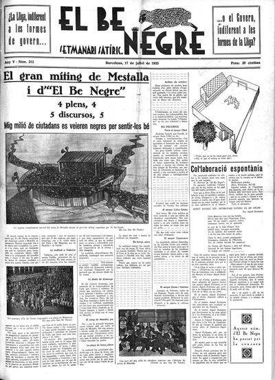 El Be negre : setmanari satíric: Núm. 212 (17 jul. 1935) | Europeana