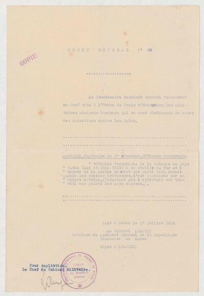 04 Divers documents officiels concernant son séjour au Maroc | Europeana