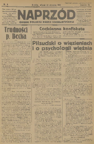 Naprzód Organ Polskiej Partji Socjalistycznej 1931 Nr 9 Europeana