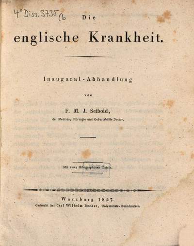Die englische Krankheit Inaug.Abh. Europeana