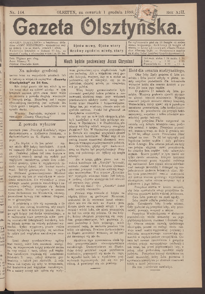 Gazeta Olsztyńska 1898 Nr 144 Europeana 3469