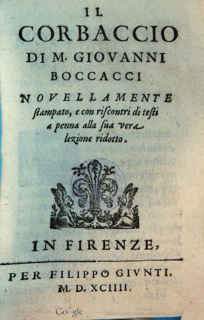 Il corbaccio m. Giouanni Boccaccio