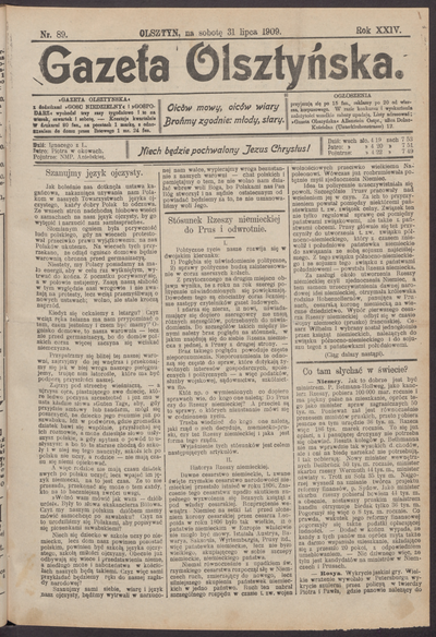 Gazeta Olsztyńska 1909 Nr 89 Europeana 2616