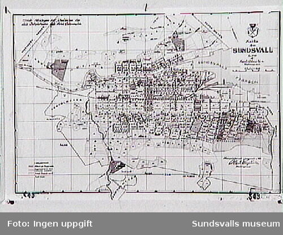 Karta över Sundsvall 1910, av Karl Aberstén. | Europeana